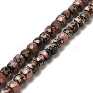 Natural Rhodonite Beads Strands, Faceted, Cube, 6.5~7.5x6.5~7.5x6.5~7.5mm, Hole: 1.2mm, about 57~58pcs/strand, 15.35''~15.55''(39~39.5cm)(G-H078-C16-01)