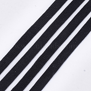 Corduroy Fabric Ribbon, Polyester Ribbon, For DIY Hair Bow Making, Black, 10mm, about 100yard/roll(91.44m/roll)(OCOR-S115-03D)