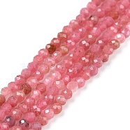 Natural Rhodonite Beads Strands, Faceted, Round, 2mm, Hole: 0.3mm, about 189pcs/strand, 15.55 inch(39.5cm)(G-C009-A17)