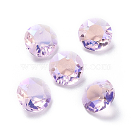 Glass Rhinestone Charms, Faceted, Flat Round, Light Rose, 10x5.3mm, Hole: 1.2mm(RGLA-L016-A-223MO)