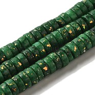 Natural Dolomite Beads Strands, with Synthetic Opal, Dyed, Disc, Heishi Beads, Green, 8x3.5mm, Hole: 0.8mm, about 118~120pcs/strand, 15.94''(40.5cm)(G-K350-B01-03C)