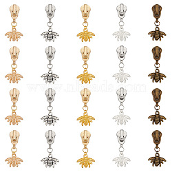 Alloy Replacement Zipper Sliders, Charm Zipper Pull, Bees Pattern, 4.1cm, 5pcs/set(PALLOY-PH01591-04)