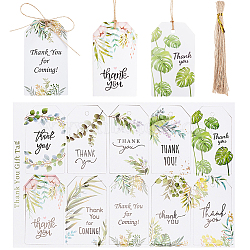5 Sheets 10 Styles Thanksgiving Day Theme Thank You Gift Tags, with Hemp Rope, Rectangle, Leaf Pattern, 154x232x0.3mm, 1pc/style, 10pcs/sheet(DIY-WH0325-49)
