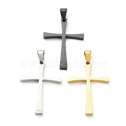 304 Stainless Steel Pendants, Cross, Mixed Color, 40x28x3mm, Hole: 5x8mm(STAS-G093-16)