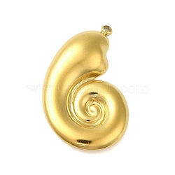 Ion Plating(IP) 304 Stainless Steel Pendants, Spiral Charm, Real 18K Gold Plated, 28.5x17.5x3.5mm, Hole: 1.4mm(STAS-C104-34G)