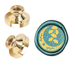 Wax Seal Brass Stamp Head, for Wax Seal Stamp, Flower Pattern, 25x14.5mm(AJEW-WH0209-279)