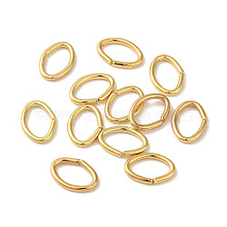 304 Stainless Steel Open Jump Rings, Oval, Real 18K Gold Plated, 8x5.5x1mm, Inner Diameter: 6x3.5mm(STAS-K285-01G-G)