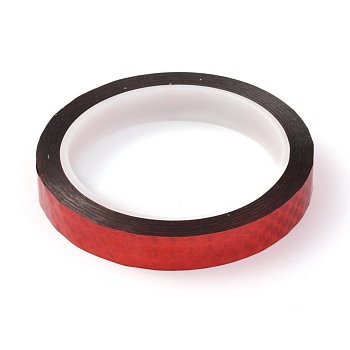 Laser Shining PET Plastic Scrapbook Decorative Adhesive Tapes, Red, 0.59 inch(15mm), 50m/roll