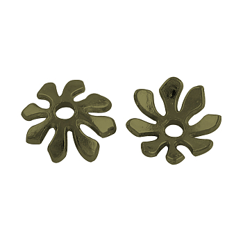 8-Petal Flower Alloy Bead Caps, Tibetan Style, Cadmium Free & Nickel Free & Lead Free, Antique Bronze, 10x3mm, Hole: 2mm