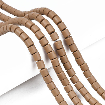 Handmade Polymer Clay Bead Strands, Column, Camel, 6.5x6mm, Hole: 1.2mm, about 61pcs/strand, 15.75 inch(40cm)