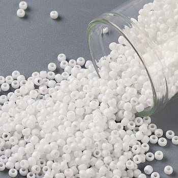 TOHO Round Seed Beads, Japanese Seed Beads, (761) Matte Opaque White, 11/0, 2.2mm, Hole: 0.8mm, about 1110pcs/10g