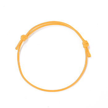 Korean Waxed Polyester Cord Bracelet Making, Orange, Adjustable Diameter: 40~70mm