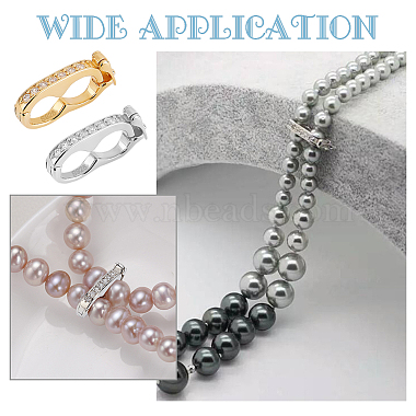 Elite 2Pcs 2 Colors 925 Sterling Silver with Clear Cubic Zirconia Twister Clasp(FIND-PH0009-54)-5