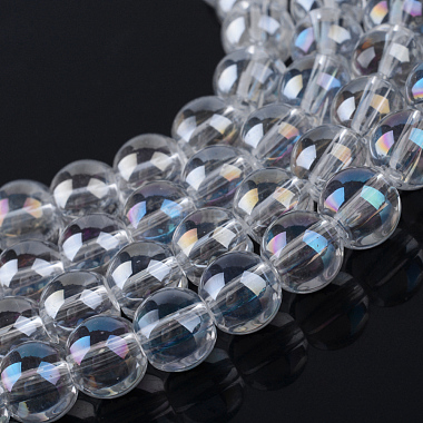 11mm Clear AB Round Glass Beads
