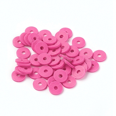 Flat Round Eco-Friendly Handmade Polymer Clay Beads(CLAY-R067-8.0mm-31)-4