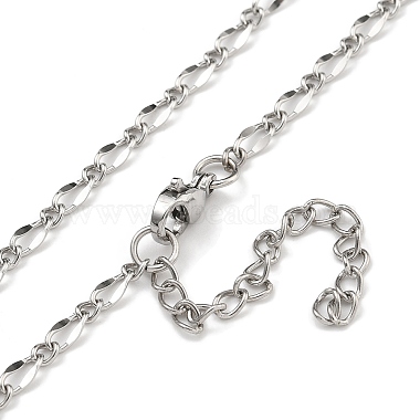 304 Stainless Steel Dapped Chain Necklaces(NJEW-H043-02G)-2