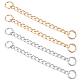 Nbeads 6Pcs 2 Color Custom Aluminum Curb Chain Strap(FIND-NB0001-67)-1