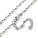 304 Stainless Steel Dapped Chain Necklaces(NJEW-H043-02G)-2