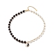 Ожерелье из сплава eaneml yin yang charm с пластиковым искусственным жемчугом из бисера для женщин(NJEW-JN03913)-1