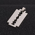 Tarnish Resistant 201 Stainless Steel Blade Pendants, Stainless Steel Color, 33x18.5x1.5mm, Hole: 4x9mm(STAS-I032-069A)