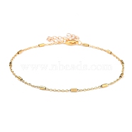 304 Stainless Steel Link Chains Anklets, with Lobster Claw Clasps, Golden, 9-7/8 inch(25cm)(AJEW-AN0289)