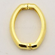 Brass Shortener Clasps, Twister Clasps, Oval Ring, Golden, 27x20x3.5mm(KK-M004-01G)