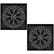 2Pcs Lint Square Tarot Tablecloth, Tarot Card Mat, Black, 495x495x0.8mm(AJEW-CN0002-15)