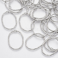 100Pcs Alloy Open Back Bezel Pendants, For DIY UV Resin, Epoxy Resin, Pressed Flower Jewelry, Oval Charms, Platinum, 30x21.5x1.5mm, Hole: 3x1mm(FIND-TAG0001-10)