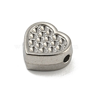 304 Stainless Steel Beads Rhinestone Settings, Heart, Stainless Steel Color, 13.5x14x6.5mm, Hole: 1.2mm, Fit for 1.6mm Rhinestone(STAS-A091-06P)
