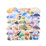 50Pcs Mushroom PVC Waterproof Self-Adhesive Stickers, Cartoon Stickers, for Party Decorative Presents, Mixed Color, 50~60x44~51x0.2mm(STIC-P014-03)