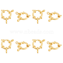 8Pcs 304 Stainless Steel Spring Ring Clasps, Ring, Real 24K Gold Plated, 16x4mm, Hole: 2.5mm(STAS-UN0057-88)