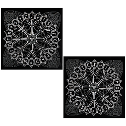 2Pcs Lint Square Tarot Tablecloth, Tarot Card Mat, Black, 495x495x0.8mm(AJEW-CN0002-15)