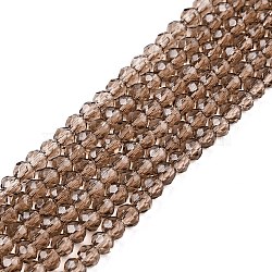 Glass Beads Strands, Faceted, Rondelle, Tan, 2.9~3.3x2mm, Hole: 0.8mm, about 148~150pcs/strand, 15.55~15.75 inch(39.5~40cm)(EGLA-A044-T2mm-D16)