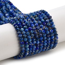 Natural Lapis Lazuli Dyed Beads Strands, Faceted, Rondelle, 3.5x3mm, Hole: 0.8mm, about 165pcs/strand, 14.53''(36.9cm)(G-G140-B04-04)