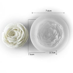 Flower Scented Candle Food Grade Silicone Molds, Candle Making Molds, Aromatherapy Candle Mold, White, 7.6x7.6x2.7cm(PW-WG46971-01)