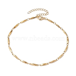 304 Stainless Steel Link Bar Chain Anklets for Women, Golden, 9-1/4 inch(23.5cm)(AJEW-AN00621)