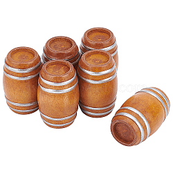 Beechwood Mini Beer Barrel, for Dollhouse Accessories Pretending Prop Decorations, Saddle Brown, 27x40.5mm(DJEW-WH0015-46)
