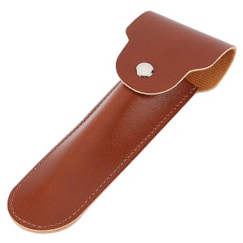 PU Leather Storage Bags, Travel Razor Sheath, with Alloy Snap Button, Saddle Brown, 165x58x20mm, Inner Diameter: 120x35mm