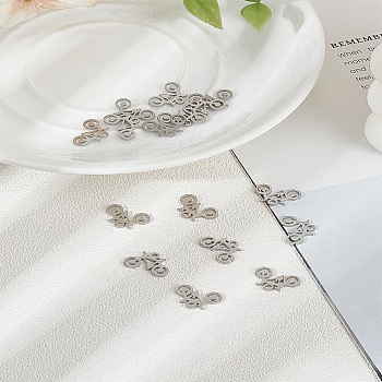 16Pcs 304 Stainless Steel Charms, Bicycle, Stainless Steel Color, 9.2x13.8x1mm, Hole: 1.5mm