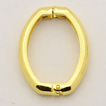 Brass Shortener Clasps, Twister Clasps, Oval Ring, Golden, 27x20x3.5mm