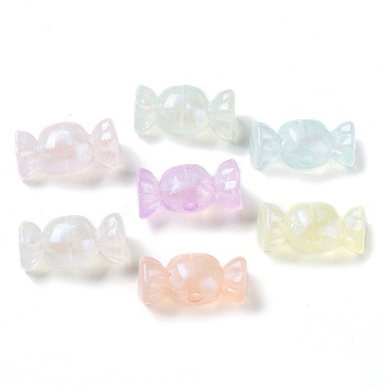 Transparent Acrylic Beads, Luminous Beads, Glow in the Dark, Candy, Mixed Color, 30.5x15.5x15mm, Hole: 3.5mm, about: 125pcs/500g