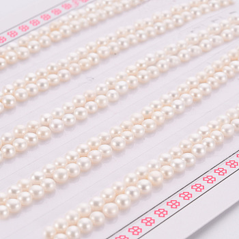 Natural Cultured Freshwater Pearl Beads, Half Drilled, Rondelle, Floral White, 3~3.5x2mm, Hole: 0.8mm, about 130pairs/board