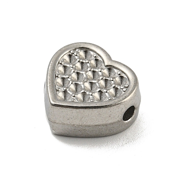 304 Stainless Steel Beads Rhinestone Settings, Heart, Stainless Steel Color, 13.5x14x6.5mm, Hole: 1.2mm, Fit for 1.6mm Rhinestone