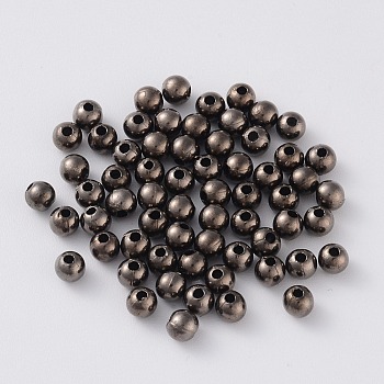 CCB Plastic Beads, Round, Gunmetal, 4mm, Hole: 1mm