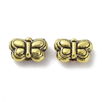 Tibetan Style Alloy Beads, Cadmium Free & Lead Free, Butterfly, Antique Golden, 5.5x8.5x4mm, Hole: 1.2mm, about 1428pcs/1000g
