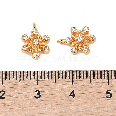 925 Silver Pave Clear Cubic Zirconia Snowflake Charms(STER-O006-03G)-3