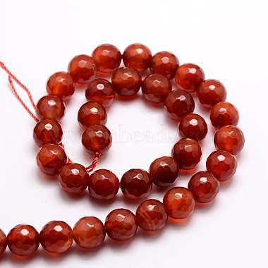 Chapelets de perles rondes à facettes en agate naturelle teintée(X-G-E320B-10mm-08)-2