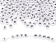 200 pièces 2 perles en émail acrylique blanc style(SACR-YW0001-04)-3