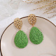 Bohemian Style Raffia & Iron Dangle Stud Earrings(FS-WGF5ABF-03)-1