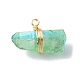 Real 18K Gold Plated Copper Wire Wrapped Dyed Natural Quartz Crystal Pendants(PALLOY-TA00101)-2